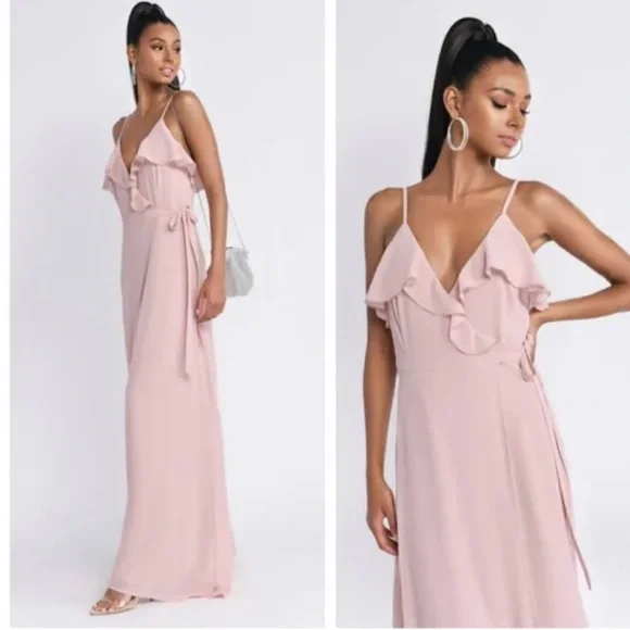tobi pink dress Pink TOBI wrap maxi dress